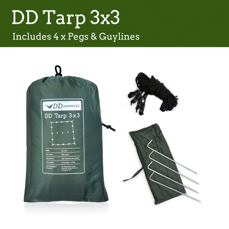 DD Hammocks - DD Tarp 3x3 - Coyote Brown (10ft x 10ft) - 100% Waterproof - Lightweight & Multifunctional Rainfly Tarp Tent Shelter for Camping & Travel Adventure - Image 5